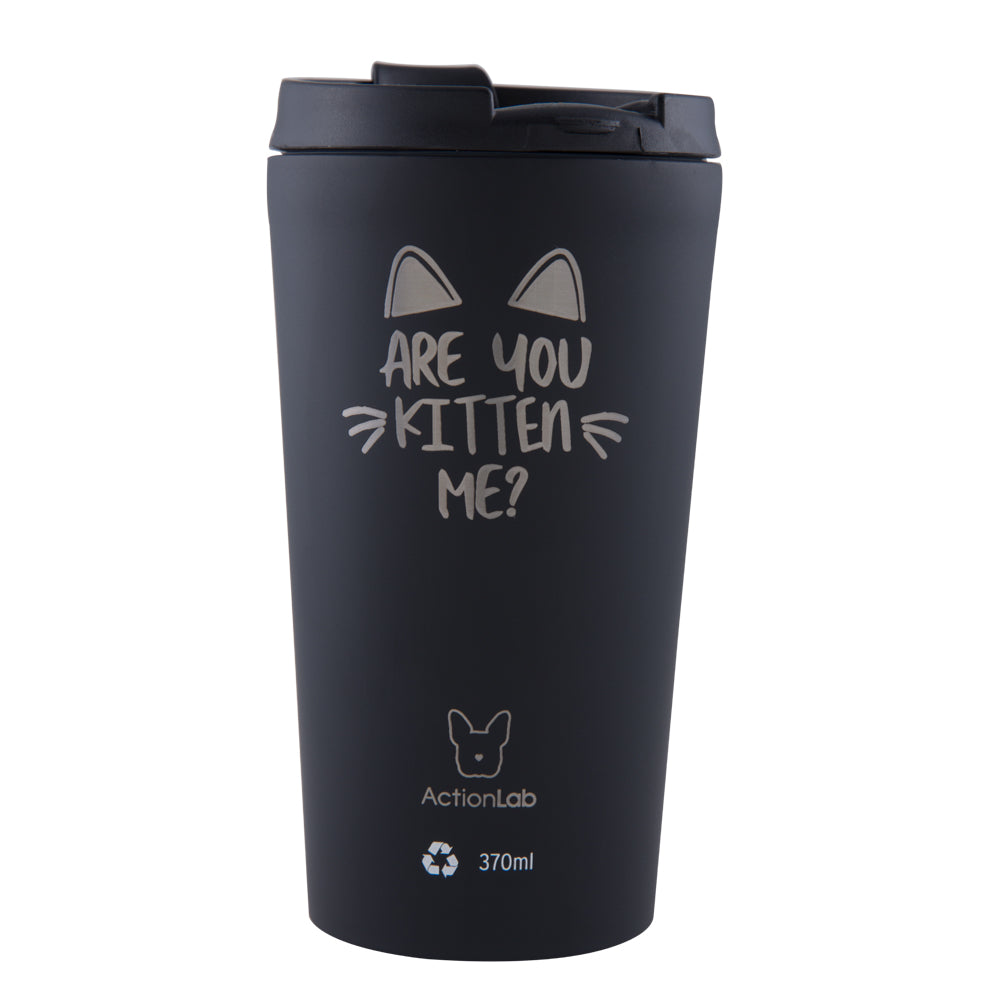 Coffee Thermos 370ml Black Are you kitten me