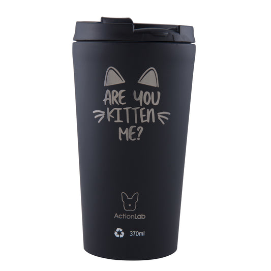 Coffee Thermos 370ml Black Are you kitten me