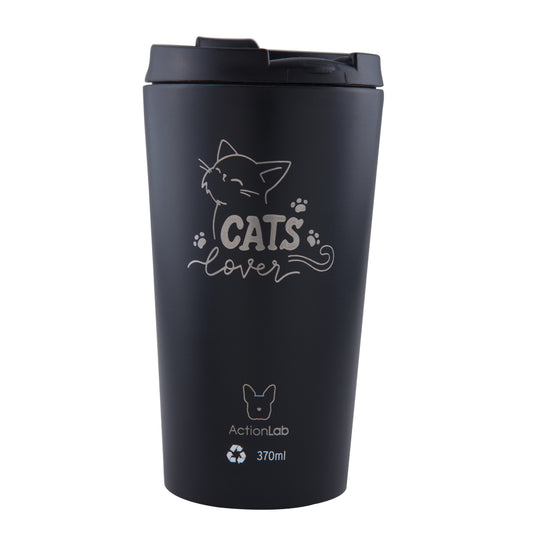 Θερμός 370ml Μαύρο "Cats Lover"