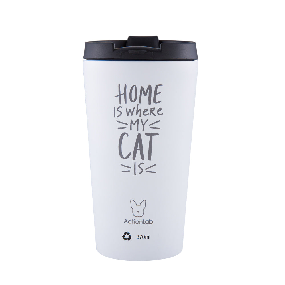 Θερμός 370ml Λευκό "Home Is Where My Cat Is"