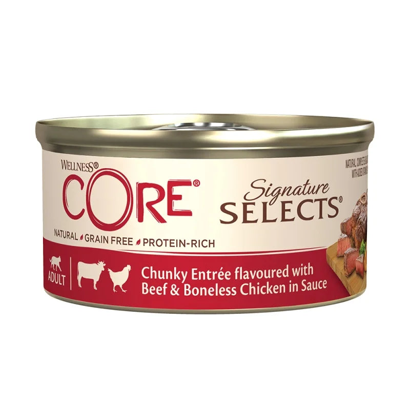 Wellness Core Adult Chunky in Sauce - Μοσχάρι & Κοτόπουλο 79 γρ