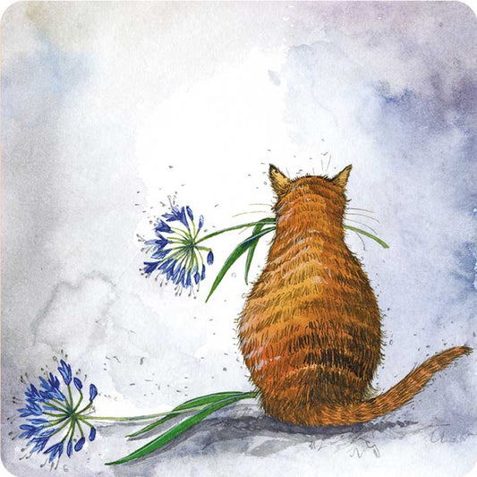 Σουβέρ "Cat & Agapanthus"