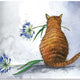 Σουπλά "Cat And Agapanthus"