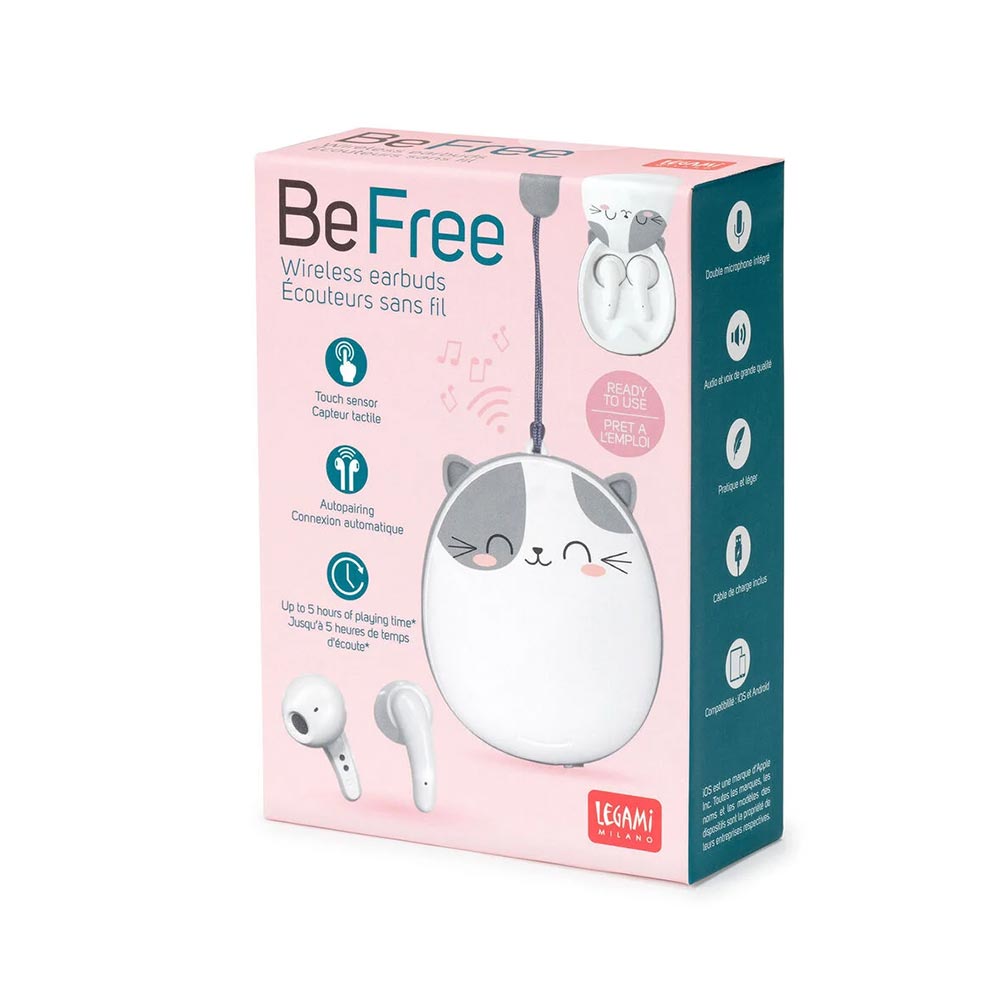 Legami "Be Free" Kitty Wireless Earbuds