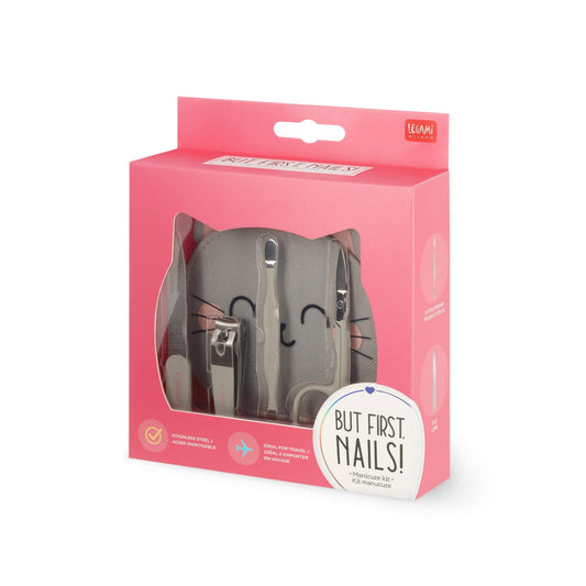 Legami "But First, Nails" Kitty Manicure Set