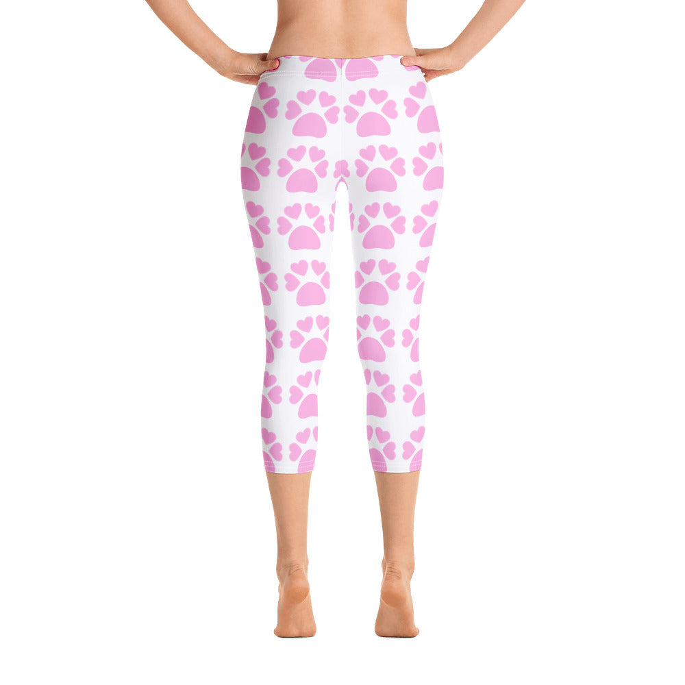 Paw Print Capri Leggings