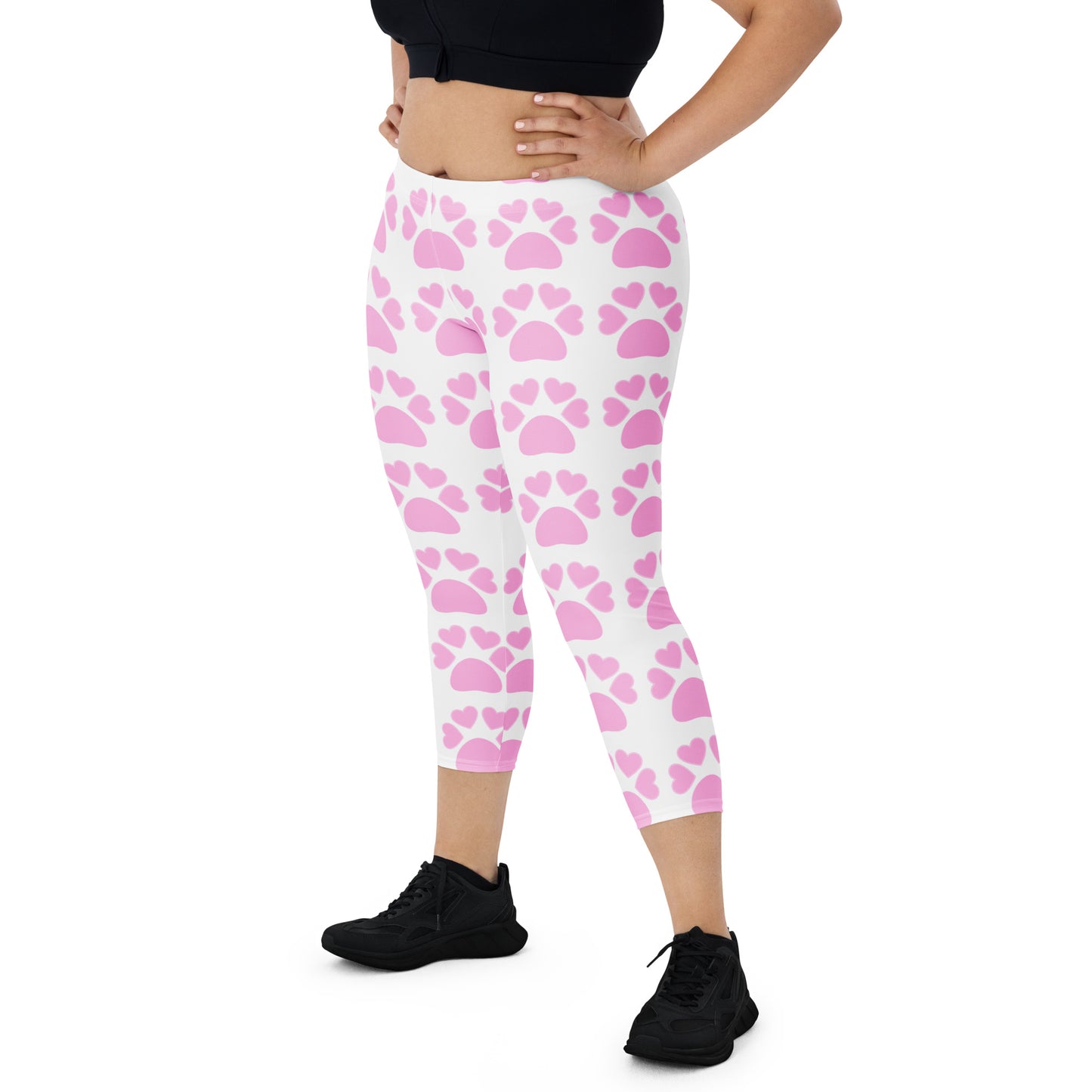 Paw Print Capri Leggings