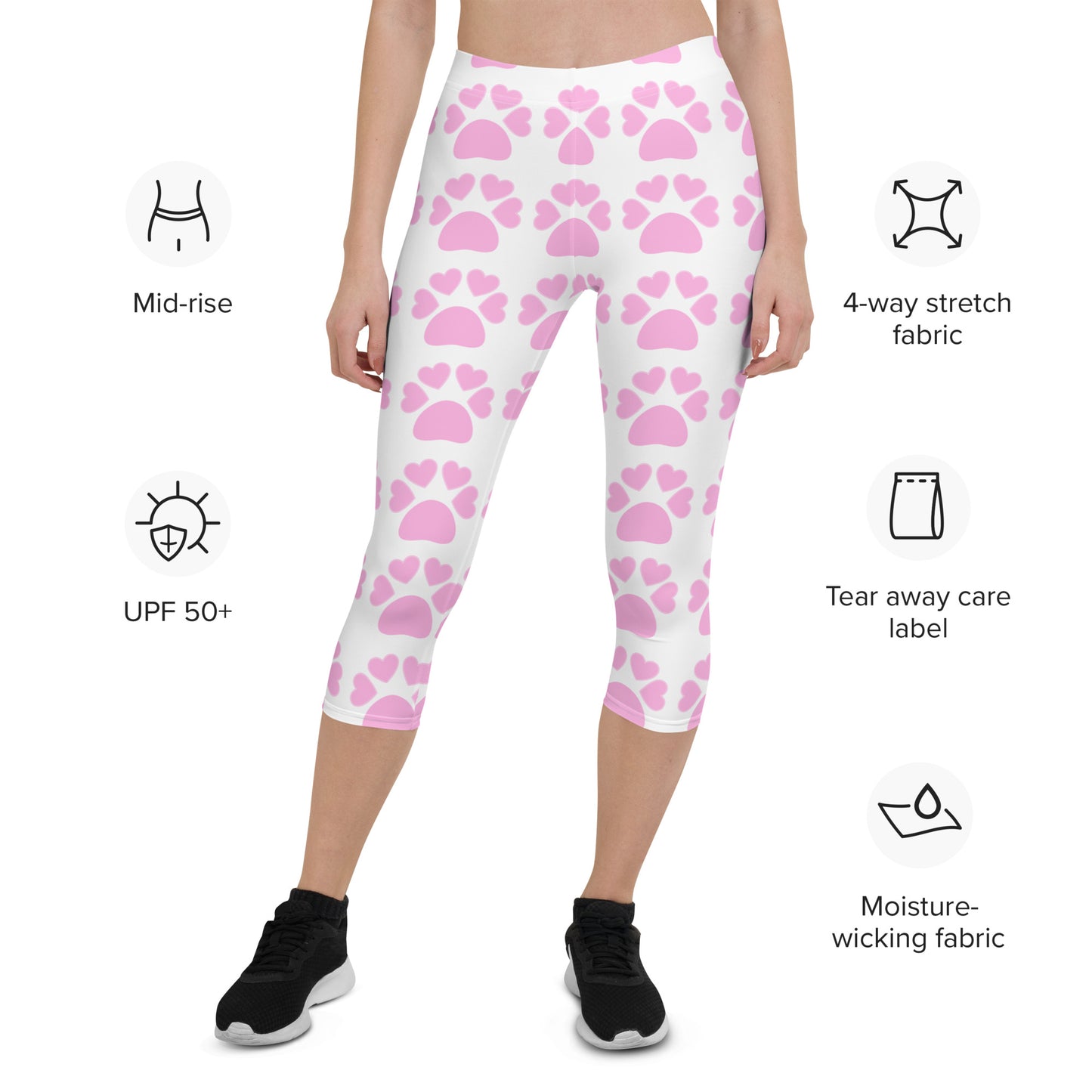 Paw Print Capri Leggings