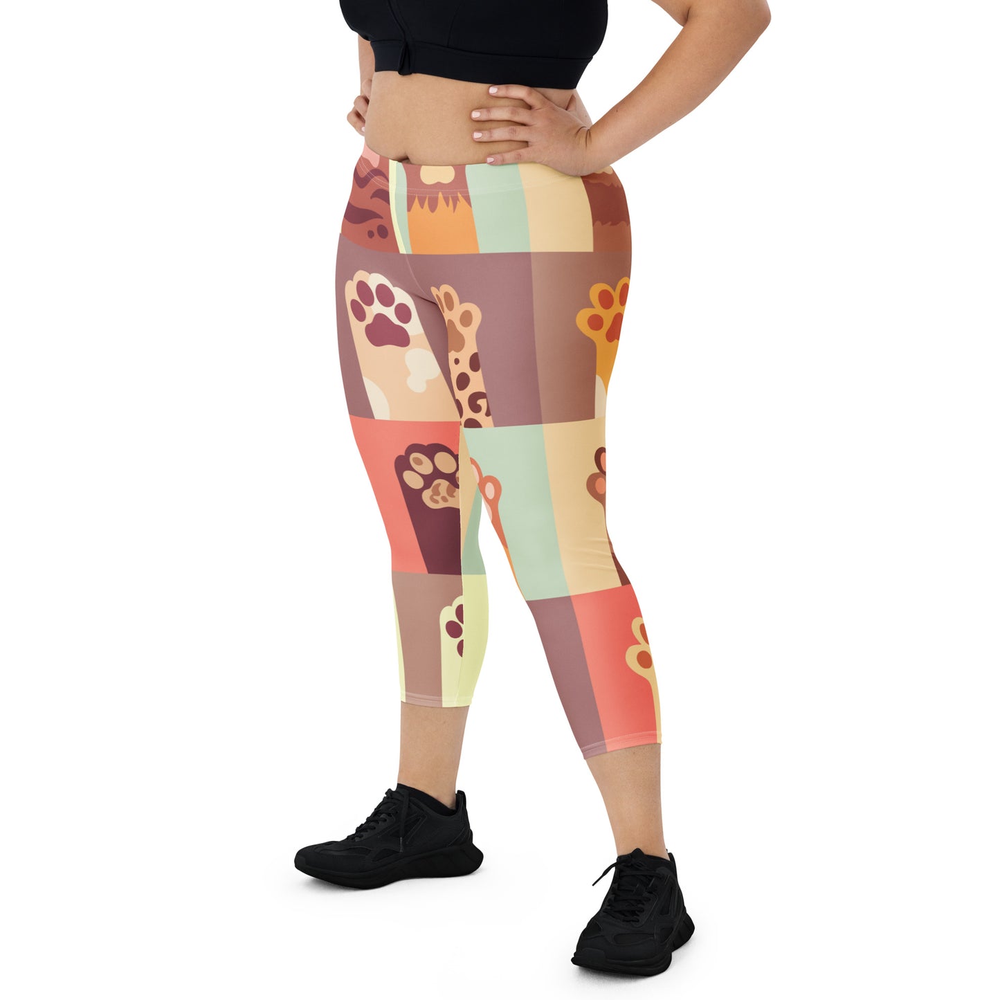 Paw Print Capri Leggings