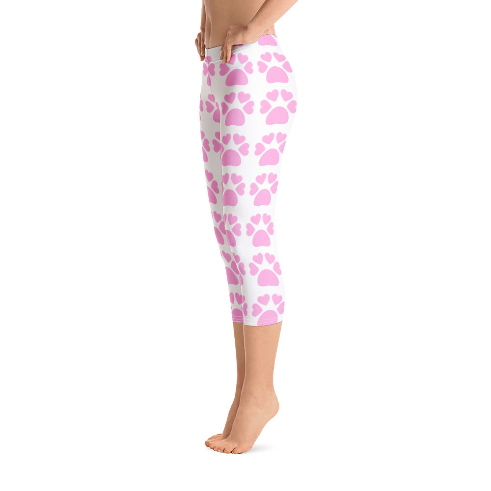 Paw Print Capri Leggings