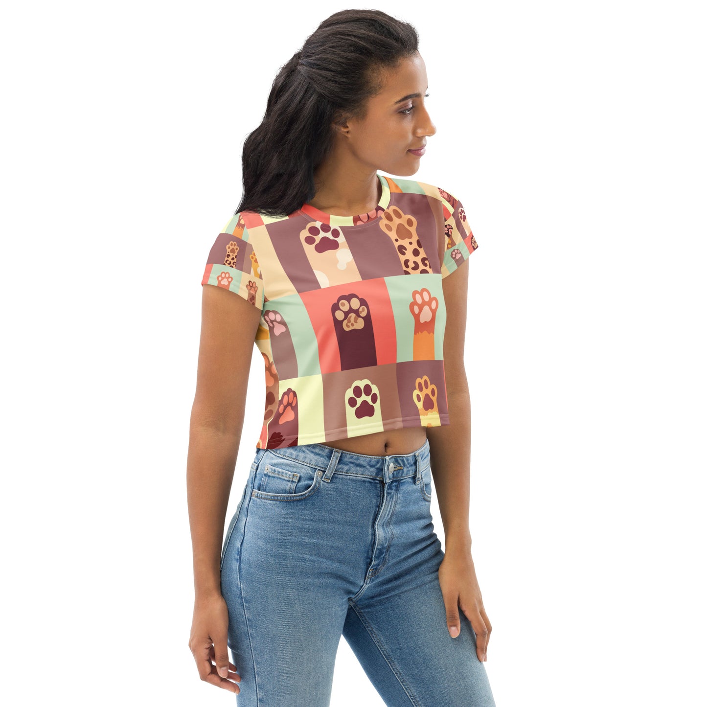 All-Over Paws - Crop T-shirt