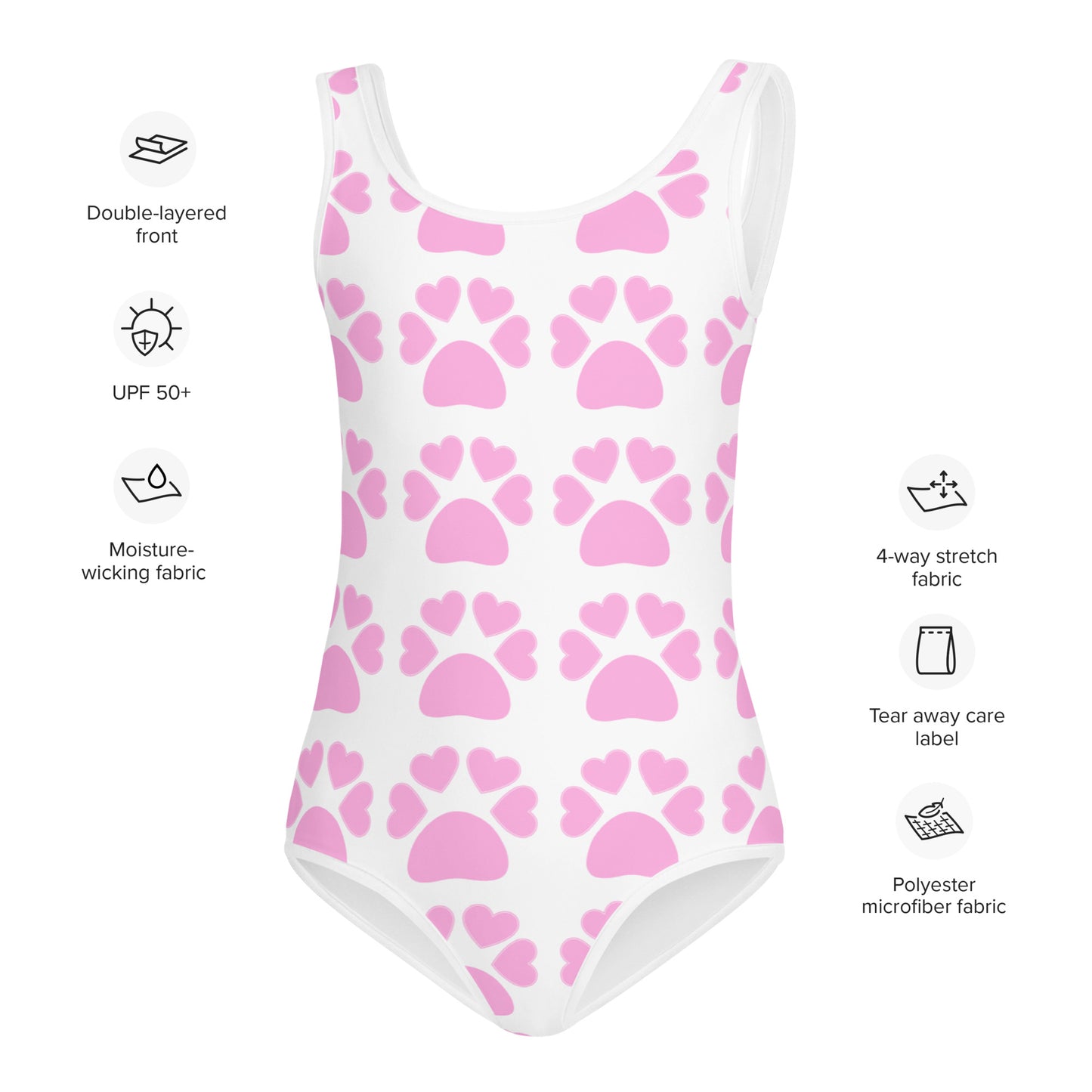 All-Over Paw Print Kids Swimsuit