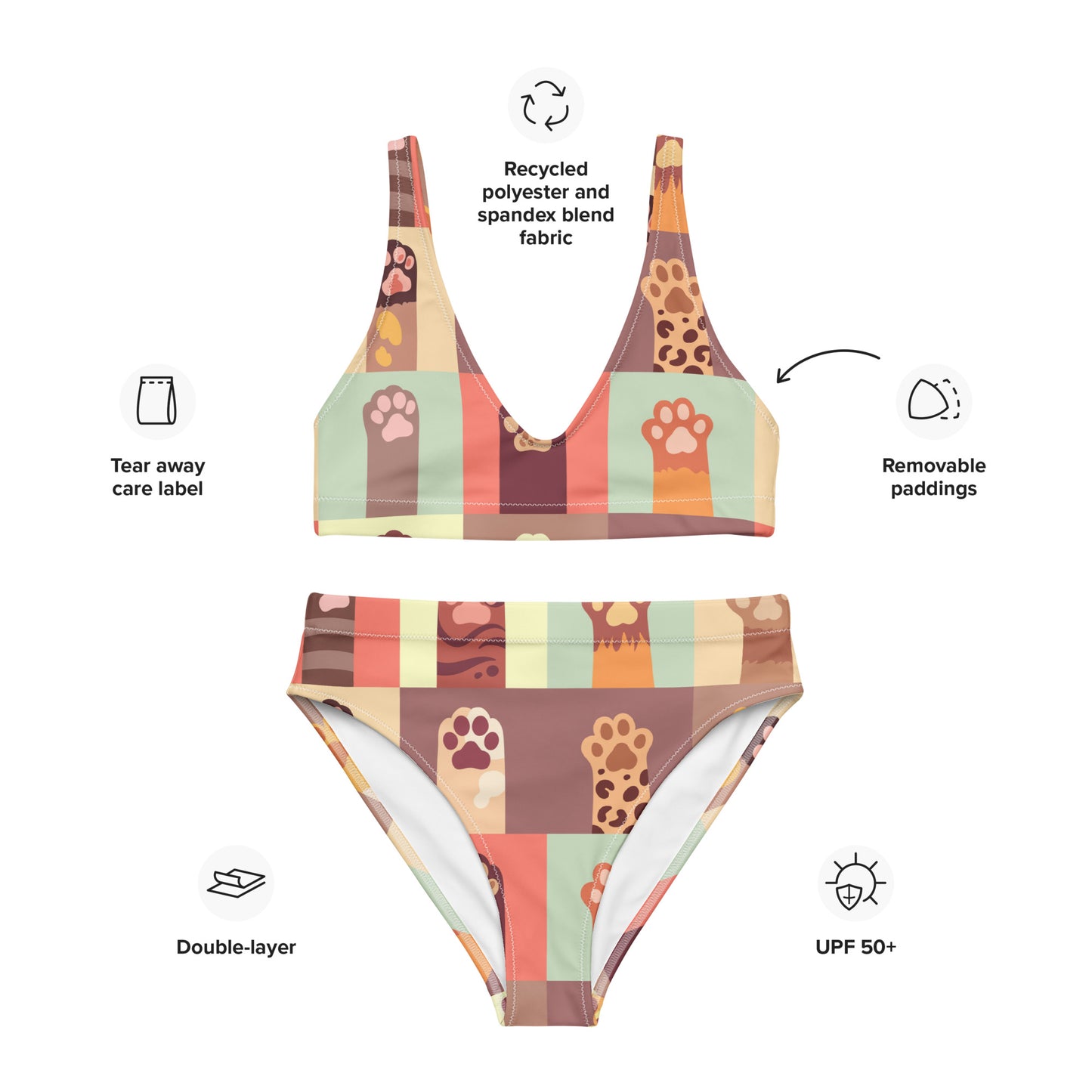 Recycled high-waisted bikini